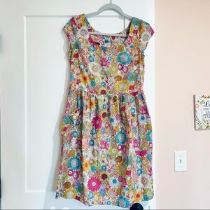 💐 Liberty London Lord & Taylor floral dress gathered cotton 2